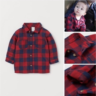 [HM AUTH] Áo sơ mi caro đỏ cho bé trai H&M Auth hàng chính hãng