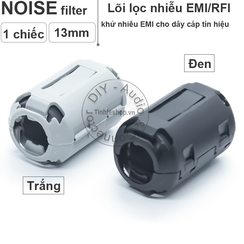1 chiếc - Cục kẹp lọc khử nhiễu EMI RFI 13mm cho Cáp Audio Cáp nguồn âm thanh