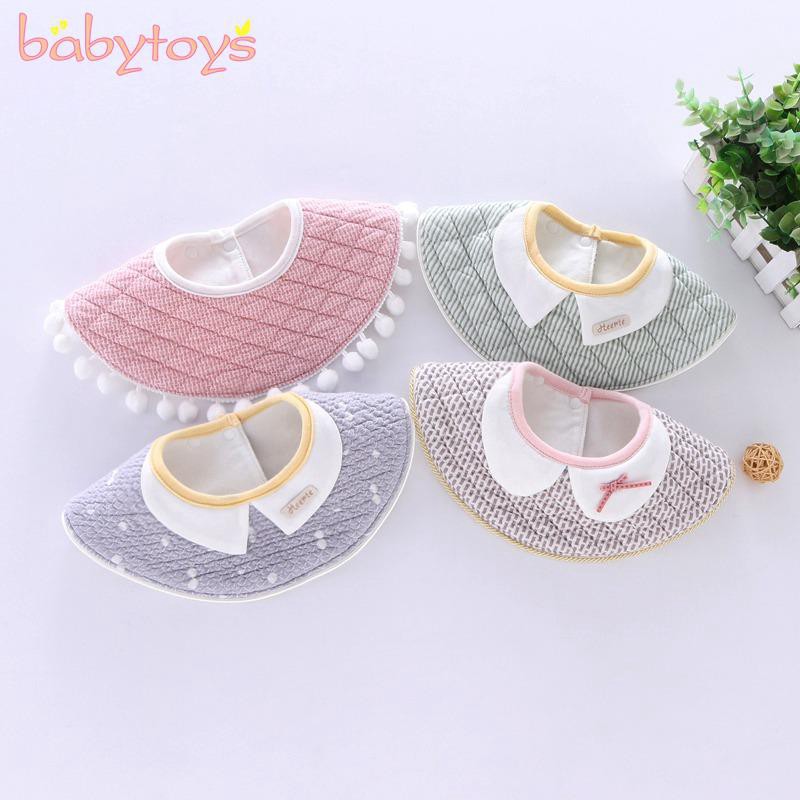 Yếm tròn kích thước 26x25cm chống nước thiết kế hình cổ áo tròn dễ thương cho em bé