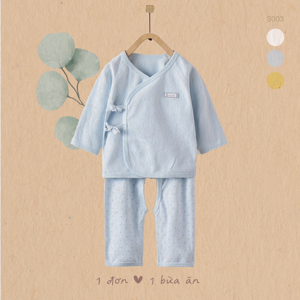🅷.🄴🅅🄰🄽 [Auth TONGTAI] Bộ đồ rời, áo chéo vạt dây rút, quần hoạ tiết chấm bi khoét đáy, 100% cotton tinh khiết.