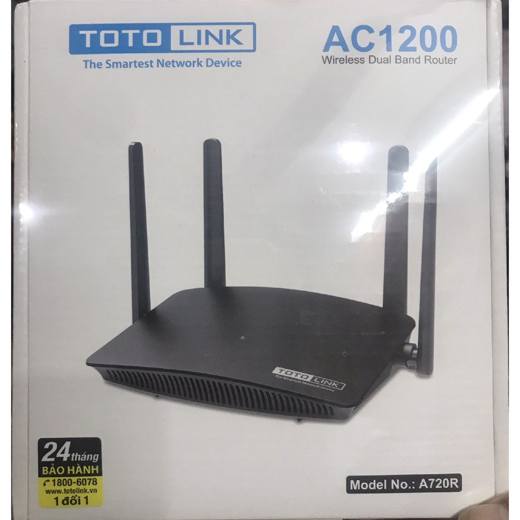 Bộ Phát Wifi Totolink A720R Chuẩn AC1200Mbps 4 Râu ,Totolink A3002RU Chuẩn AC1200Mbps 4 Râu Xuyên Tường -Hàng Chính Hãng