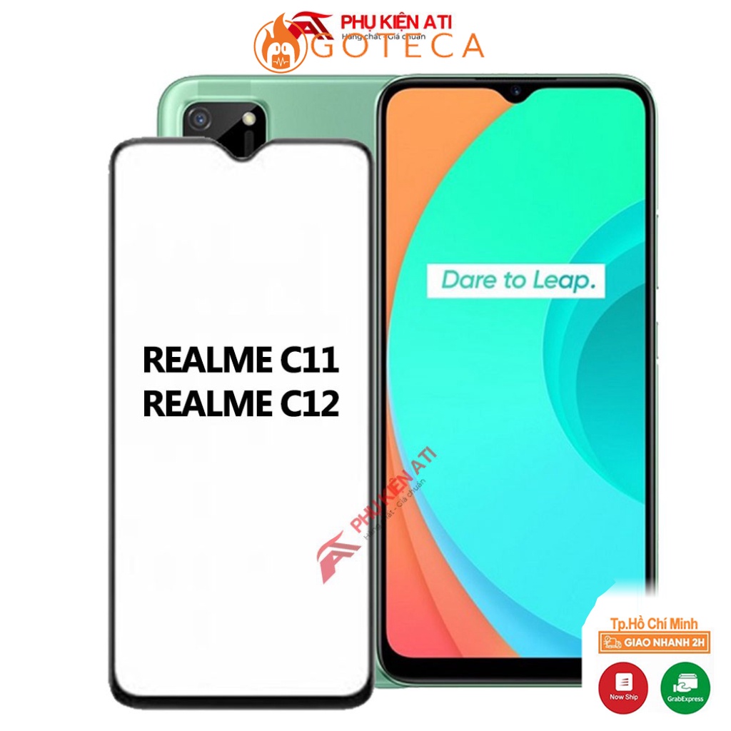 Kính cường lực Realme C11 / Realme C12- Full màn hình và trong suốt-9D-9H