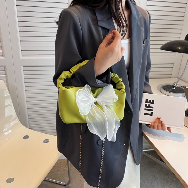 Túi Xách Đeo Vai Hình Đám Mây Thắt Nơ Xếp Ly Thời Trang Phổ Biến