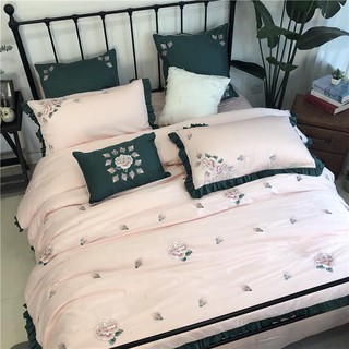 Set Lụa thêu Nụ Hoa Hồng cao cấp