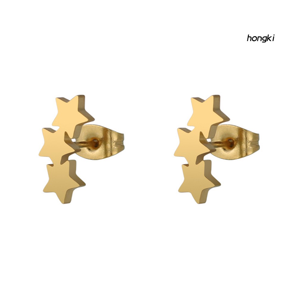 Bông Tai Hình Ngôi Sao Chất Liệu Thép Không Gỉ Thời Trang Cho Nữ