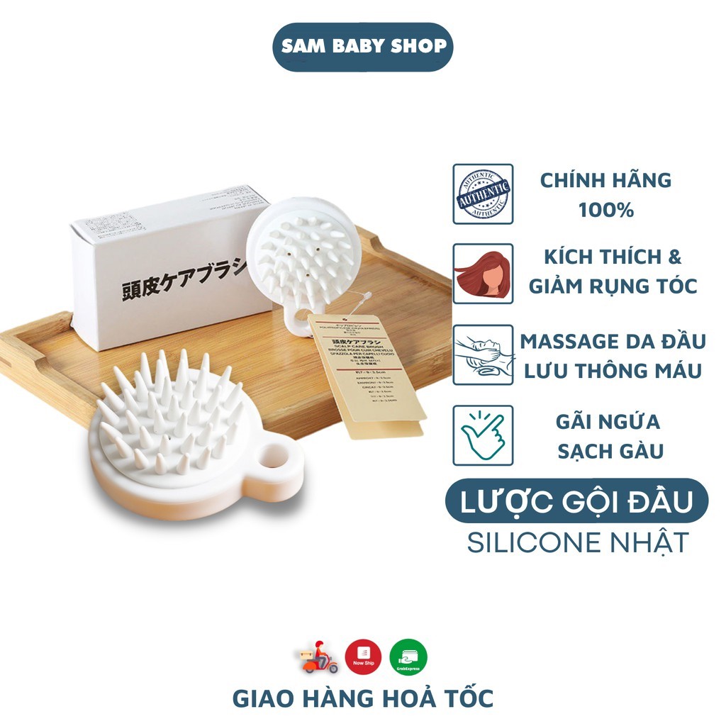 Lược gội đầu Silicone Nhật - mát xa da đầu - giảm rụng tóc - kích thích mọc tóc