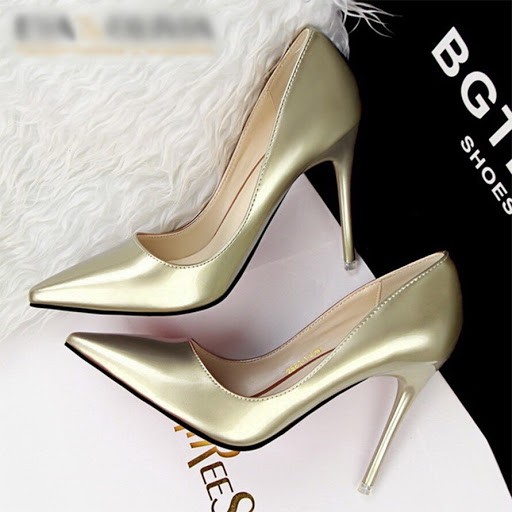 Giày cao gót nữ đẹp: vàng gold Dily chính hãng