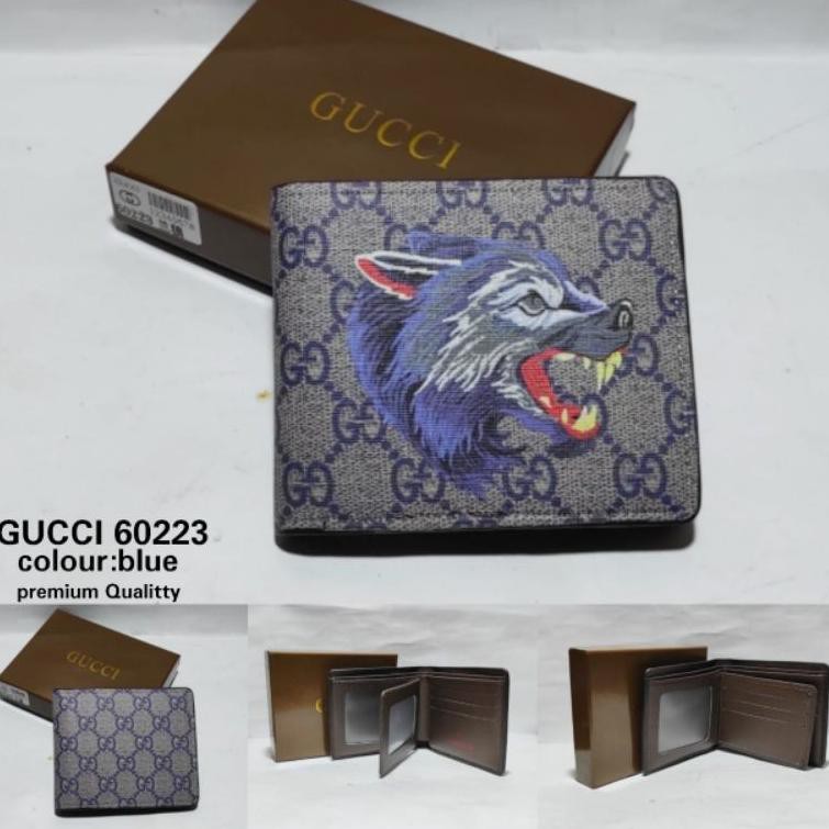 Ví Ngắn Gucci 60223 In Hình Sói / Hổ Cá Tính