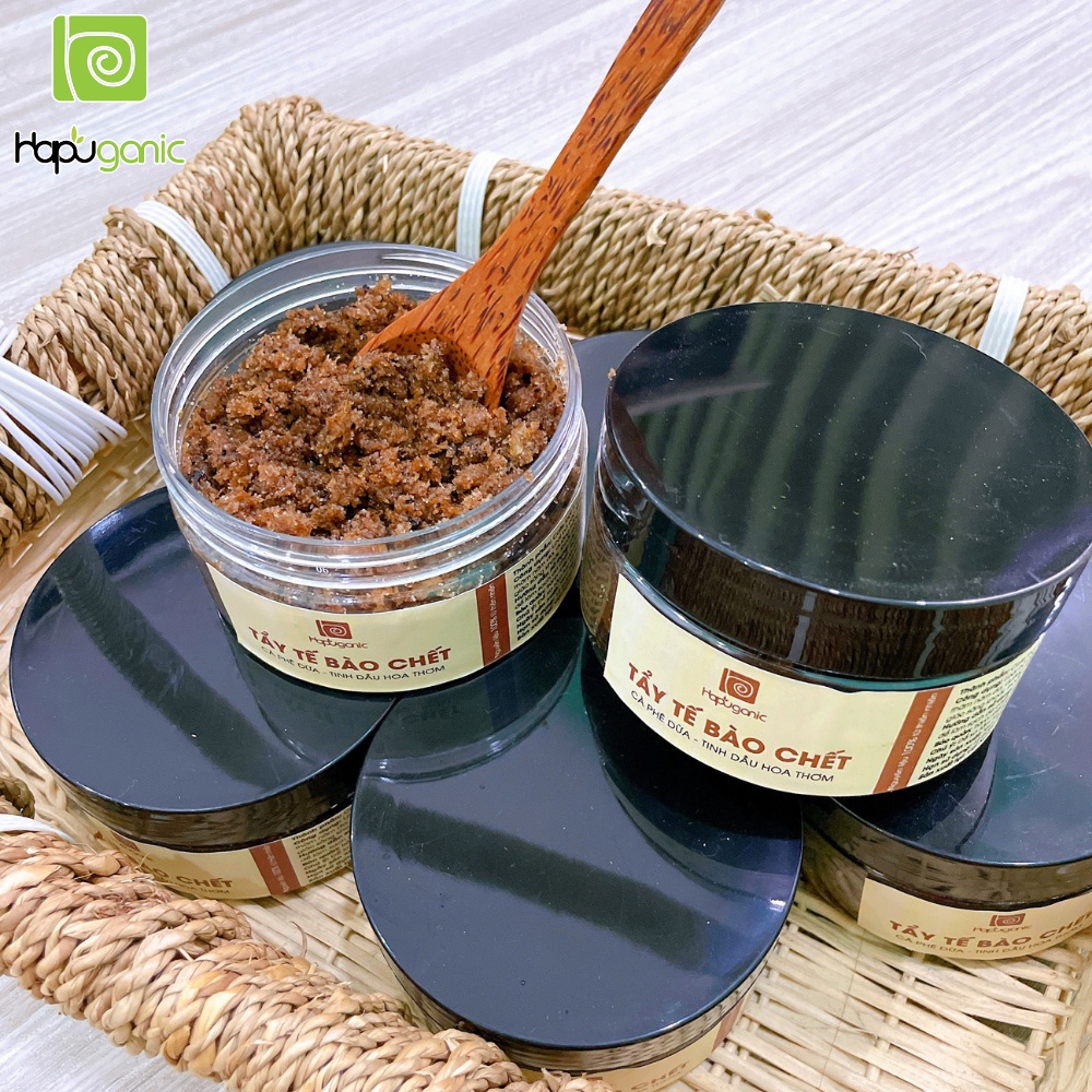 BODY SCRUB - TẨY TẾ BÀO CHẾT CAFE DỪA HAPUGANIC HANDMADE 200Gr