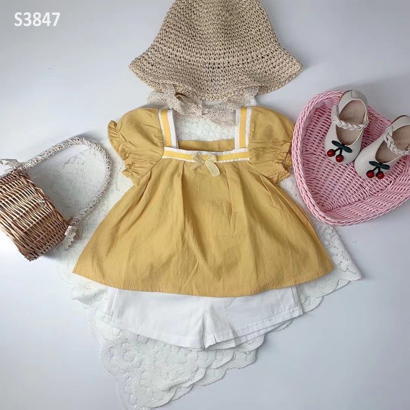Set Bộ Bèo babydoll Cho Bé Gái