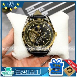 Đồng hồ cơ nam dây da cao cấp Tevise T795-1 full box, mặt kính sapphire chống xước, chống nước, bảo hành 03 năm