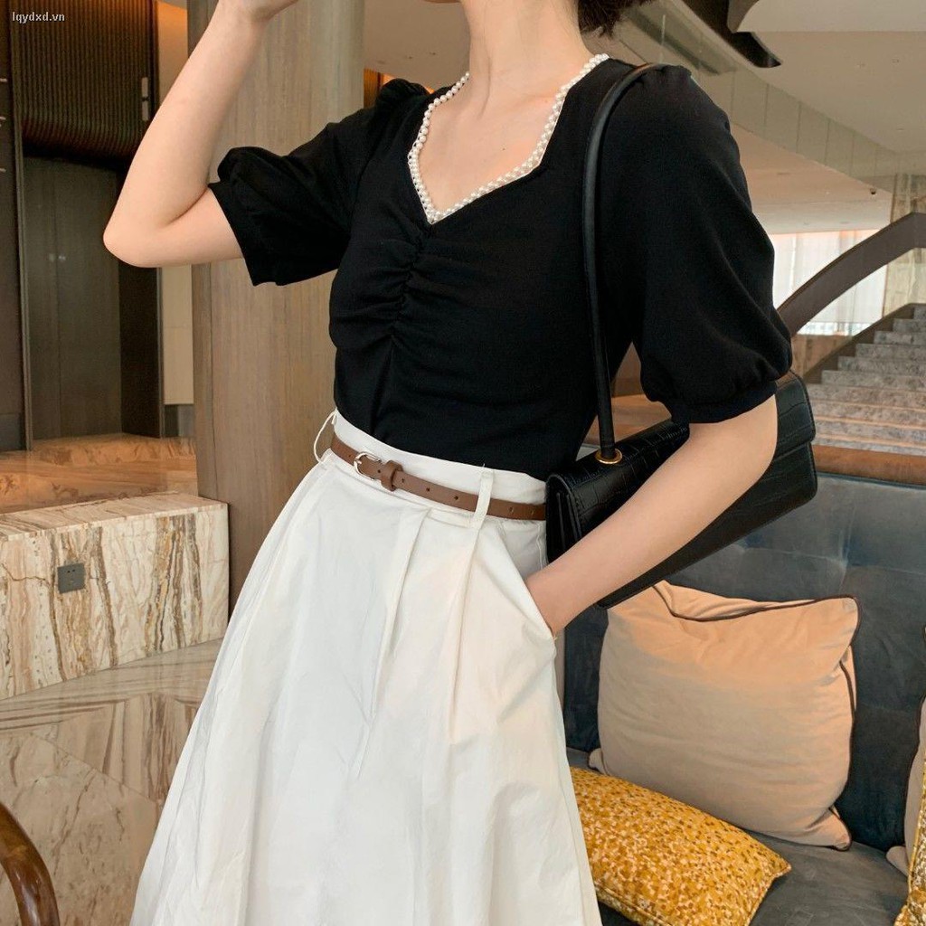 Set Áo Cổ Tim Và Chân Váy Chữ A Thời Trang Hè 2021 Cho Nữ | BigBuy360 - bigbuy360.vn