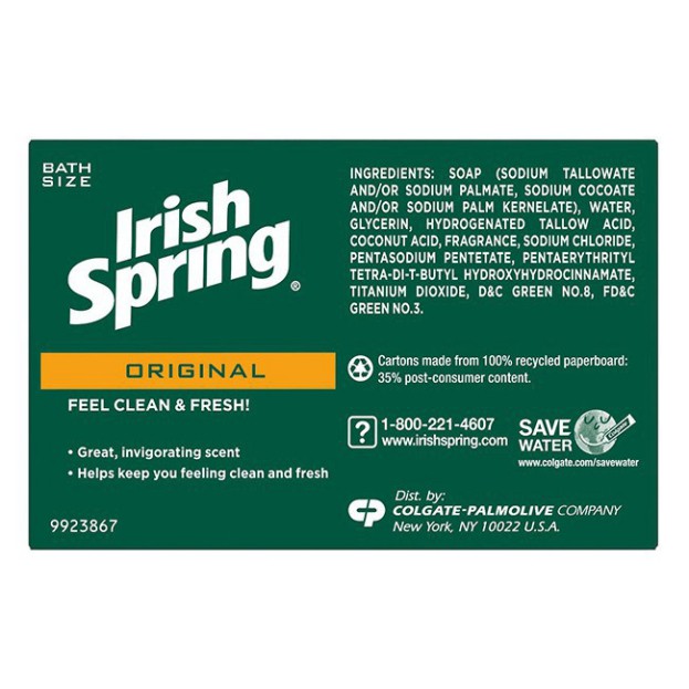 SSE NDA Xà bông cục Irish Spring Original - Mỹ - 104.8g 50 SSE