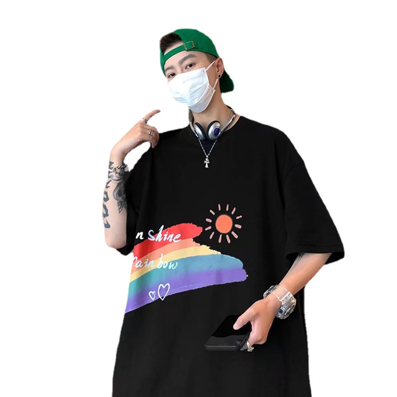 Áo Thun Tay Ngắn Dáng Rộng In Chữ Phong Cách Hip Hop Thời Trang Mùa Hè Cho Nam Giới [M-8XL]