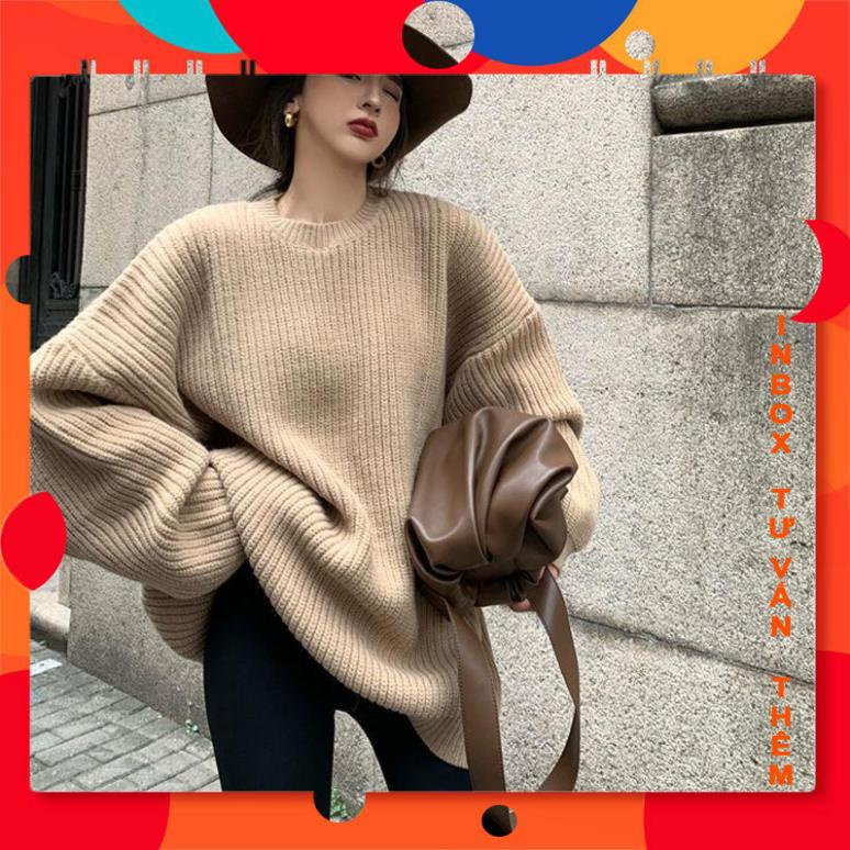 Áo len nữ dài tay cổ tròn màu đen thời trang Hàn LieuTheOrboHP Shop | BigBuy360 - bigbuy360.vn