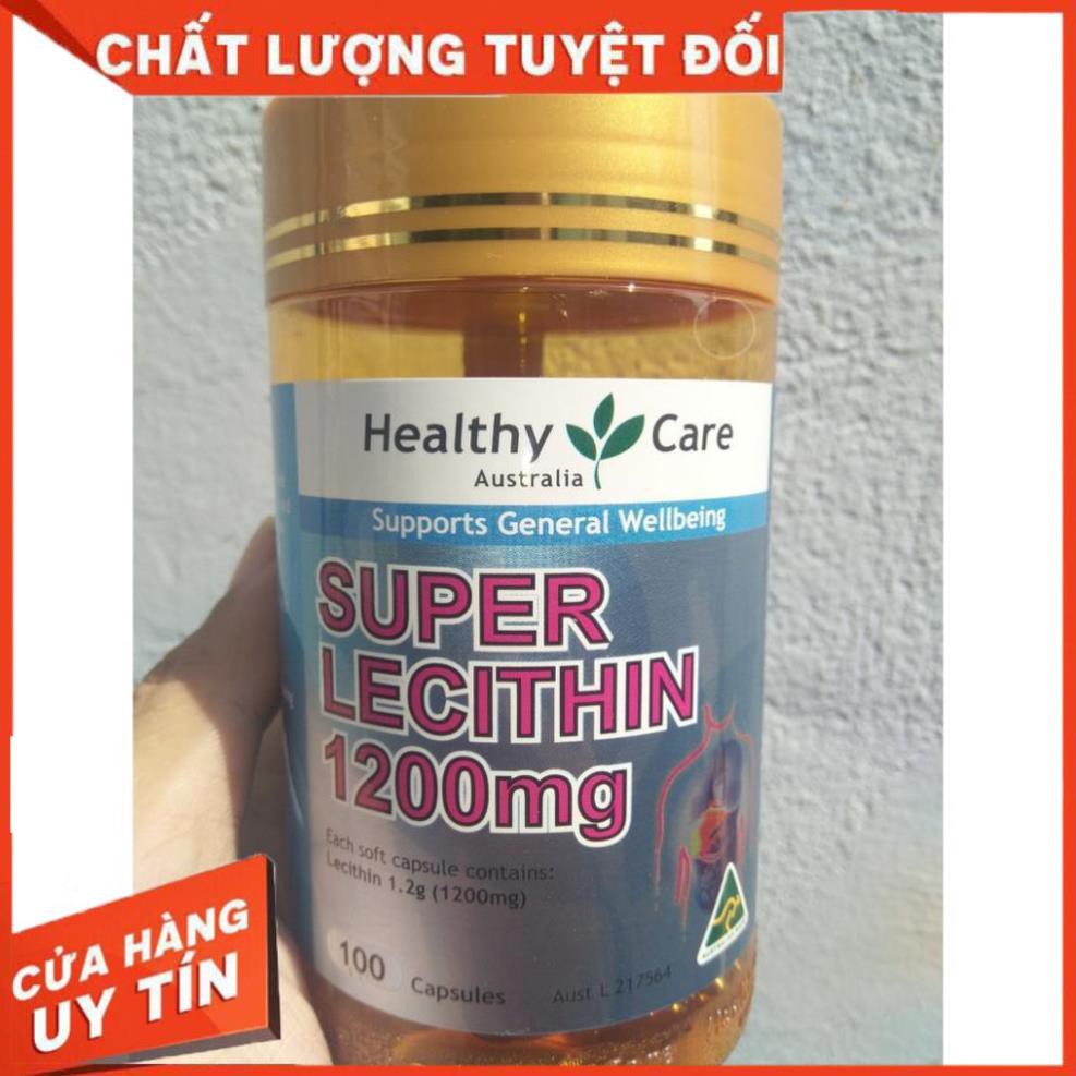 (FREESHIP+QUÀ+CHUẨN AIR) Mầm Đậu Nành Healthy Care Super Lecithin 1200mg Lọ 100 Viên Của Úc