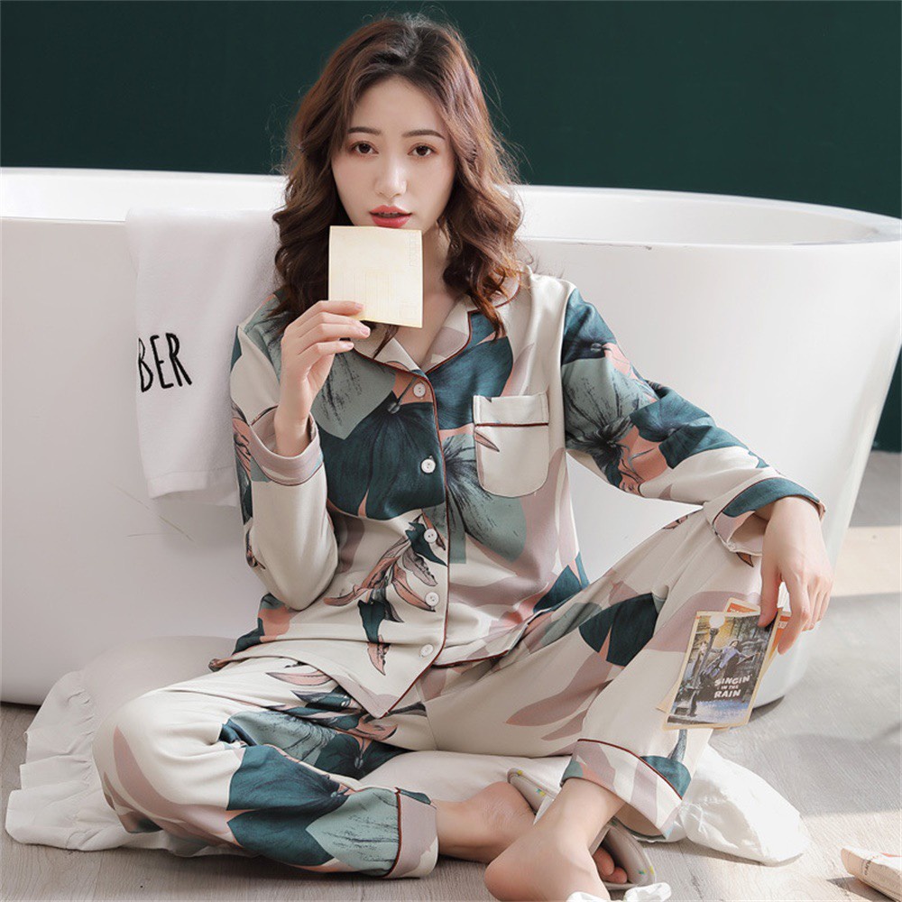 Pajamas Đồ Ngủ Mặc Nhà Lụa Mềm Mịn FreeSize AMANTA AMTPY022