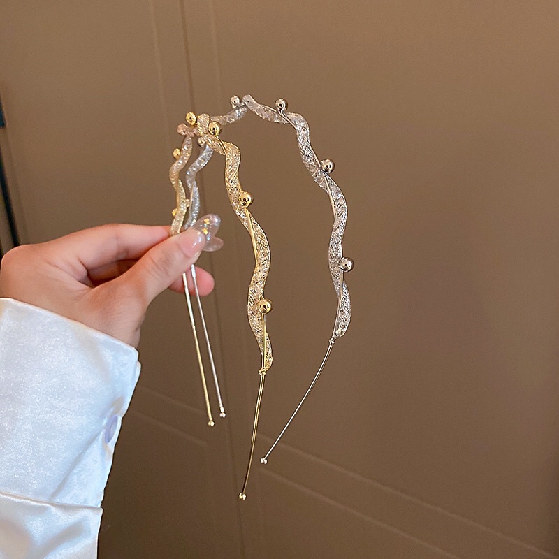 Cài tóc phong cách hàn quốc cho nữ, băng đô dễ thương đính ngọc