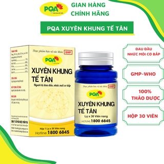 PQA Xuyên Khung Tế Tân thảo dược hỗ trợ người bị đau đầu, nhức mỏi cơ bắp. Hộp 30 viên