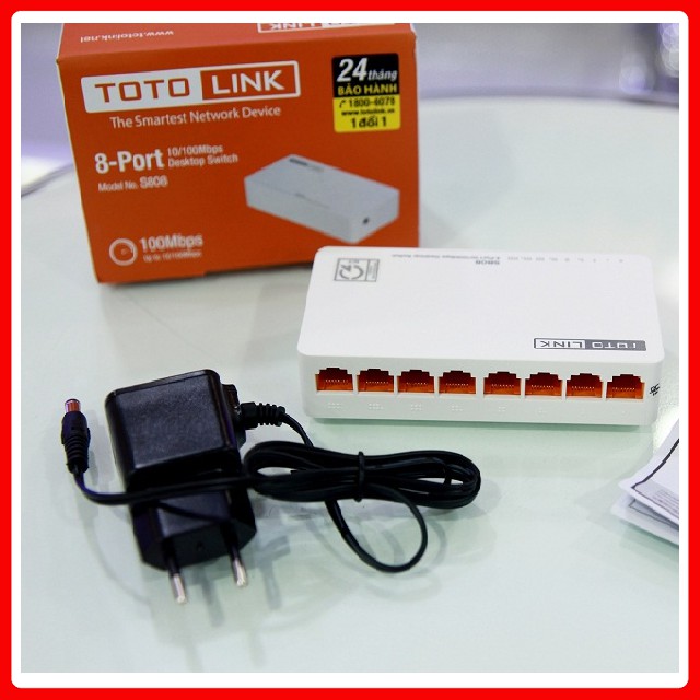 Bộ chia mạng Switch Totolink S808 8 Port Chính hãng - BH 24 Tháng