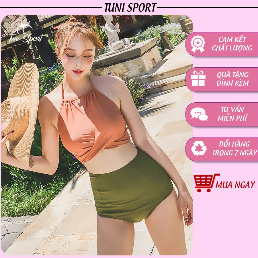 Bikini đi biển Đồ Bơi Nữ 2 Mảnh Cạp Cao Quảng Châu N002 Tuni Sport