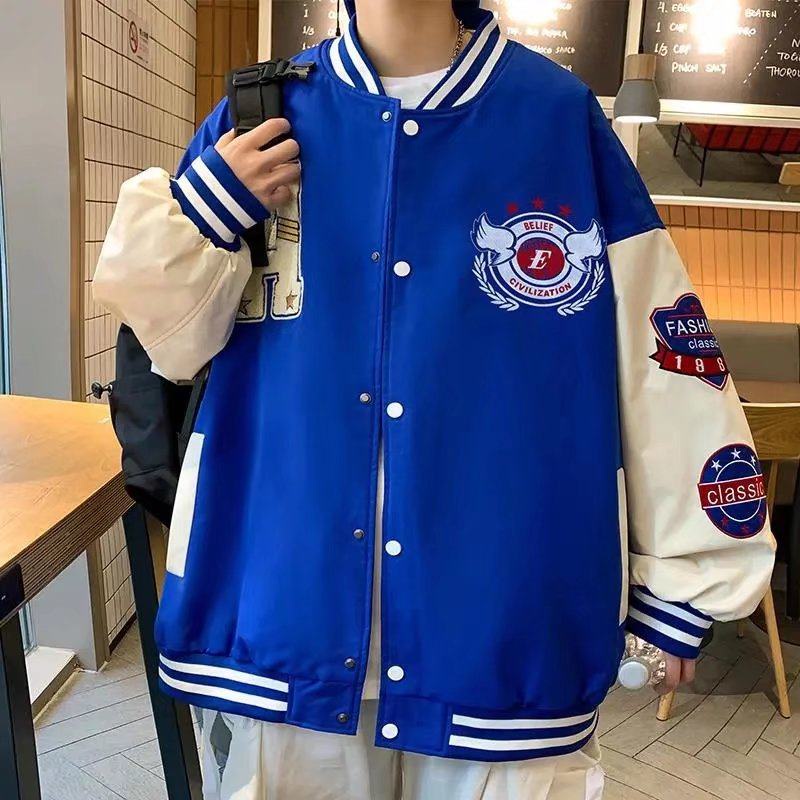 Áo Khoác Bóng Chày Cỡ Lớn Thêu Họa Tiết Phong Cách Hàn Quốc Cổ Điển Thời Trang Cho Nam Và Nữ Size S-XXXL