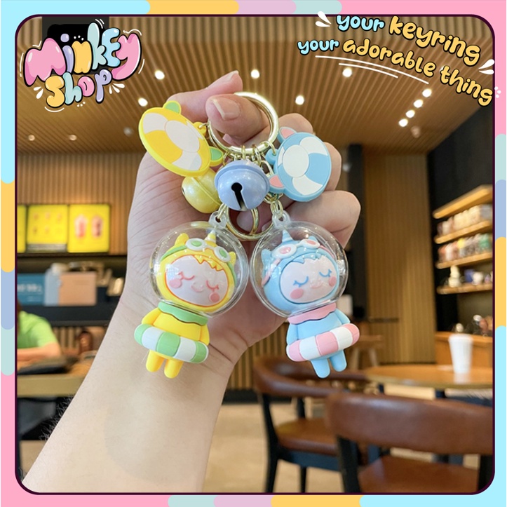 Móc Khóa Cao Cấp Hình Bé Đeo Phao Cute phụ kiện Túi Xách dễ thương -Minkey