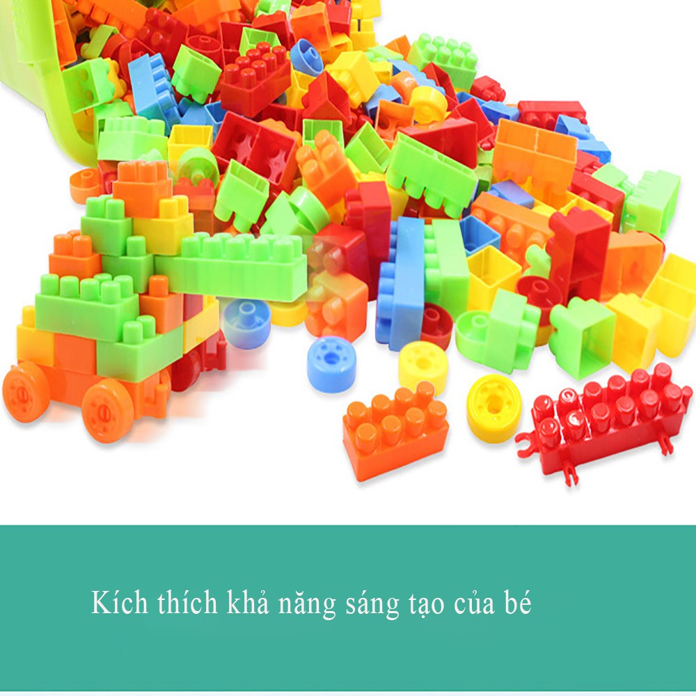 Đồ chơi xếp hình phát triển trí tuệ cho trẻ em loại 100, 256, 520 chi tiết để bé thỏa sức sáng tạo