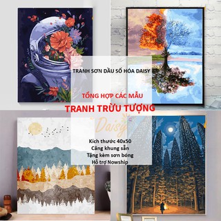 Tranh sơn dầu số hóa DAISY Tranh Trừu Tượng
