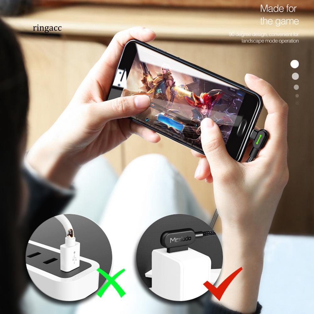 Dây sạc truyền dữ liệu USB đầu chữ L 0.5m/1.2m/1.8m cổng Type C tiện dụng khi chơi game