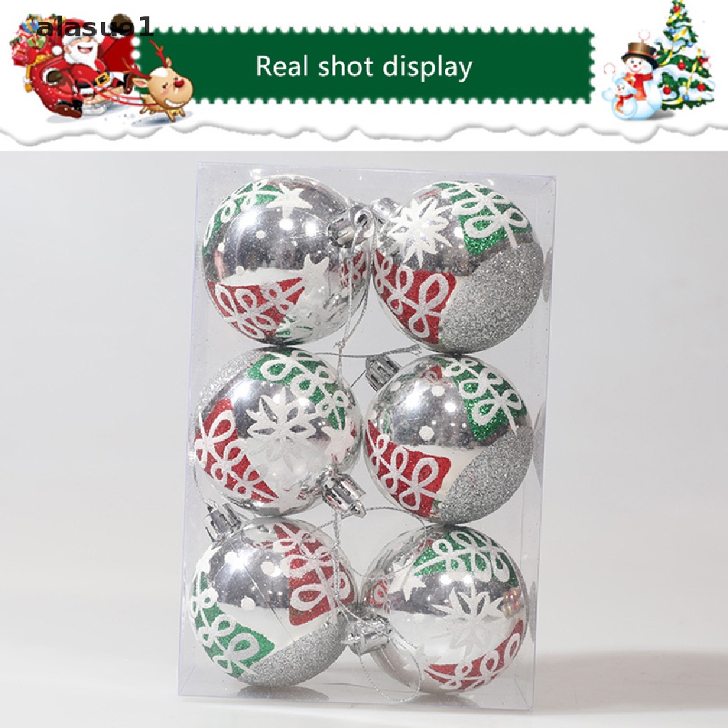1 [alasuo1] Hộp 6 Trái Châu Trang Trí Cây Thông Noel Đầy Màu Sắc
