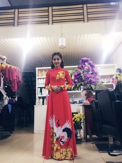 Áo dài may sẵn in 3d sắc nét