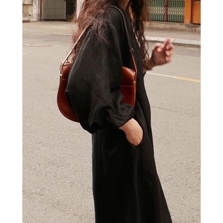 De plage - đầm linen puff-sleeves