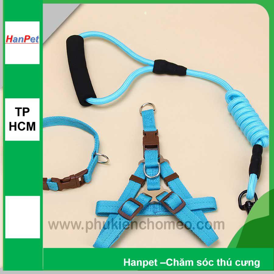 HCM-SP1049 - Dây dắt chó hình yên ngựa tròn tam giác (hanpet 4711891)