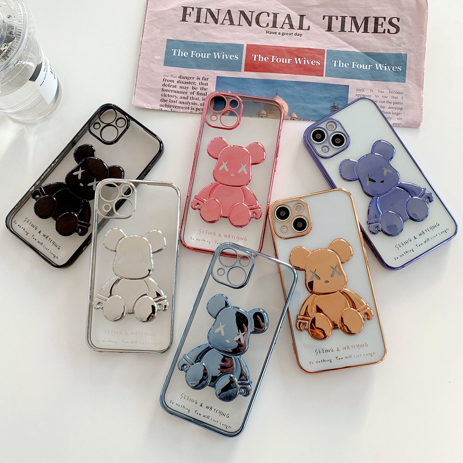 Ốp Điện Thoại Họa Tiết Gấu 3D Dễ Thương Cho IPhone 6 7 8 Plus 13 11 12 Pro 11Pro 12Pro 13pro MAX 12 11 13 Promax SE 2020 6S 7+ 8+ X XS MAX XR