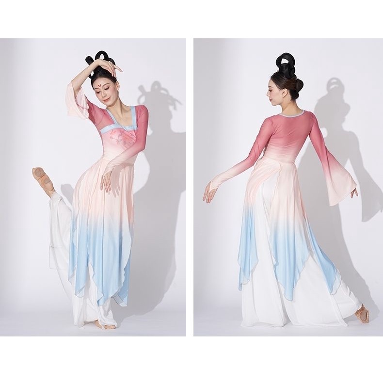 M &amp; E Đầm Sườn Xám Múa Bụng Cổ Điển Trung Hoa Dáng Dài Nhẹ Nhàng Thanh Lịch Rhyme Cho Nữ