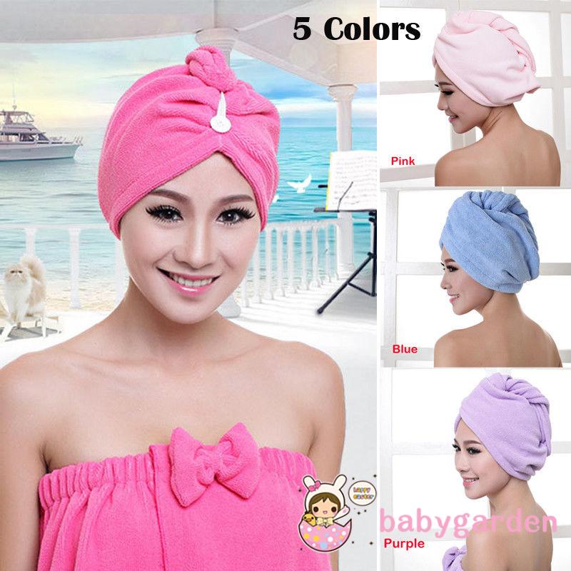 Khăn tắm bằng sợi siêu nhỏ quấn đầu nhiều màu sắc thời trang cho nữ