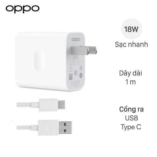 Bộ Sạc Củ Sạc Cáp Sạc OPPO A92 loại 18W sạc siêu nhanh