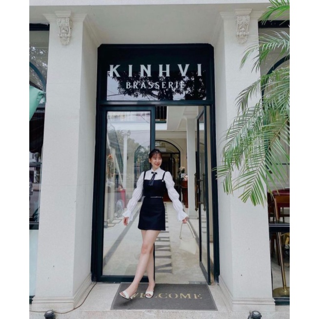 [Ảnh thật+video]Set váy 3 món xinh áo sơ mi trắng, áo 2 dây croptop, chân váy chữ A.Set đồ đẹp.Vay nữ dễ thương❤️