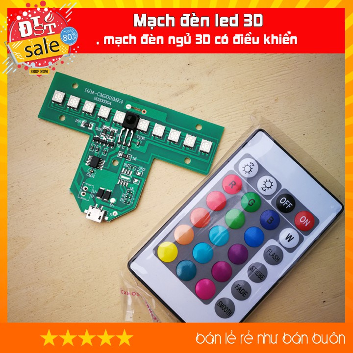 Mạch đèn led 3D, mạch đèn ngủ 3D có điều khiển