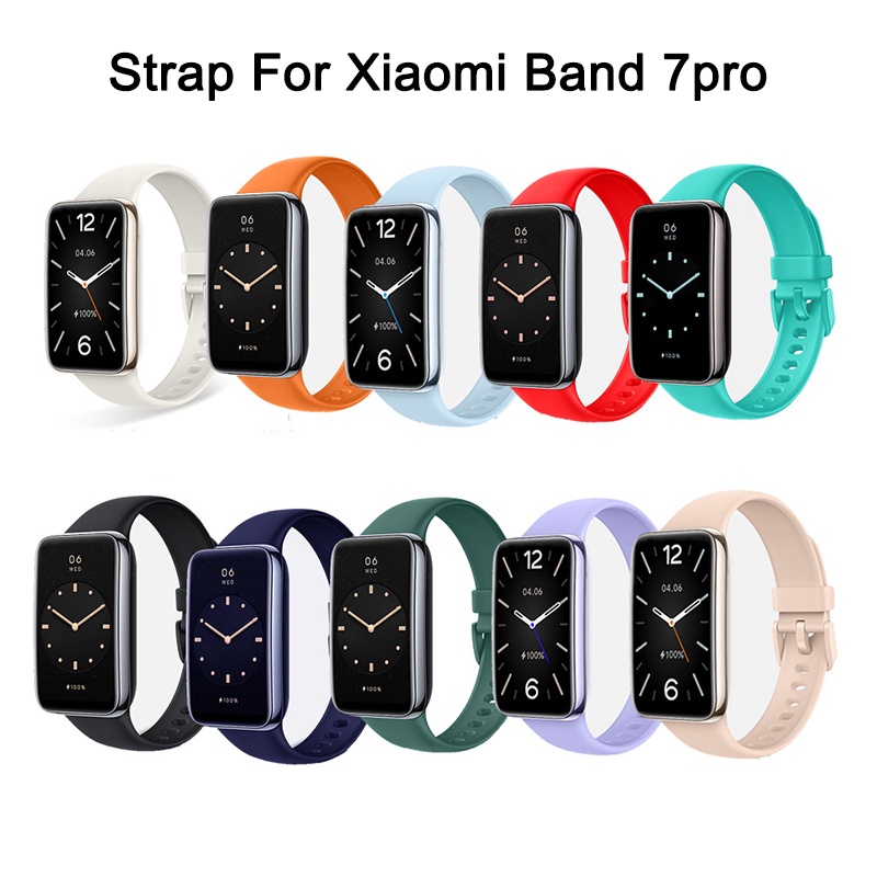 Dây Đeo Thay Thế Chất Liệu Silicone Màu Trơn Cho Xiaomi Smart Band 7 Pro