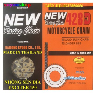 Nhông sên dĩa vàng 428D Exciter 150 Thái Lan