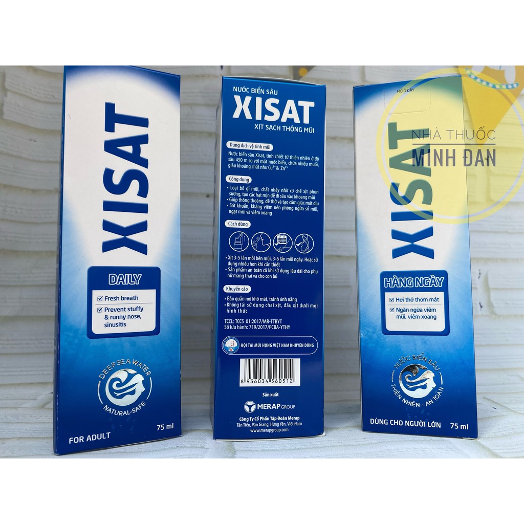 Nước biển sâu xịt mũi XISAT người lớn 75ml