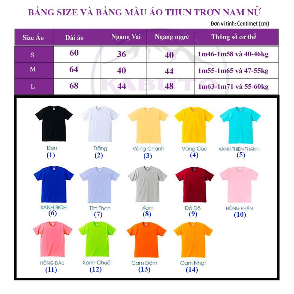 Áo Thun Trơn Nam Nữ Unisex Cổ Tròn, Tay Ngắn Giá Rẻ 14 Màu