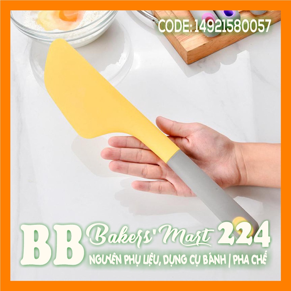 Cây vét SPATULA lưỡi DẸP DÀI 2 màu cán XÁM - 34.5x7.5cm (MÀU NGẪU NHIÊN)