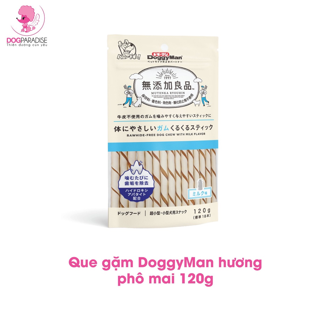 Xương gặm phô mai dạng que Doggyman snack cho chó 120g - Dog Paradise