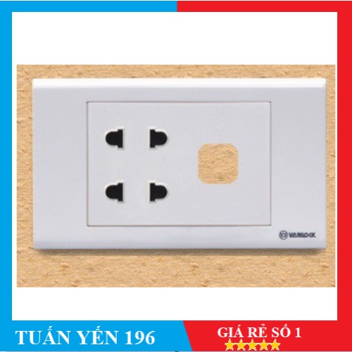 [SINO] 2 Ổ Cắm 2 Chấu + 1 Công Tắc + đế nổi 16A Dòng S18