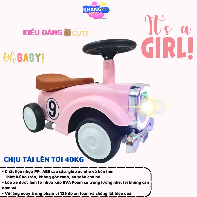 Xe chòi chân Umoo cho bé, Xe chòi chân cho bé có nhạc và đèn, Đồ chơi vận động hàng cao cấp KHANG KIDS