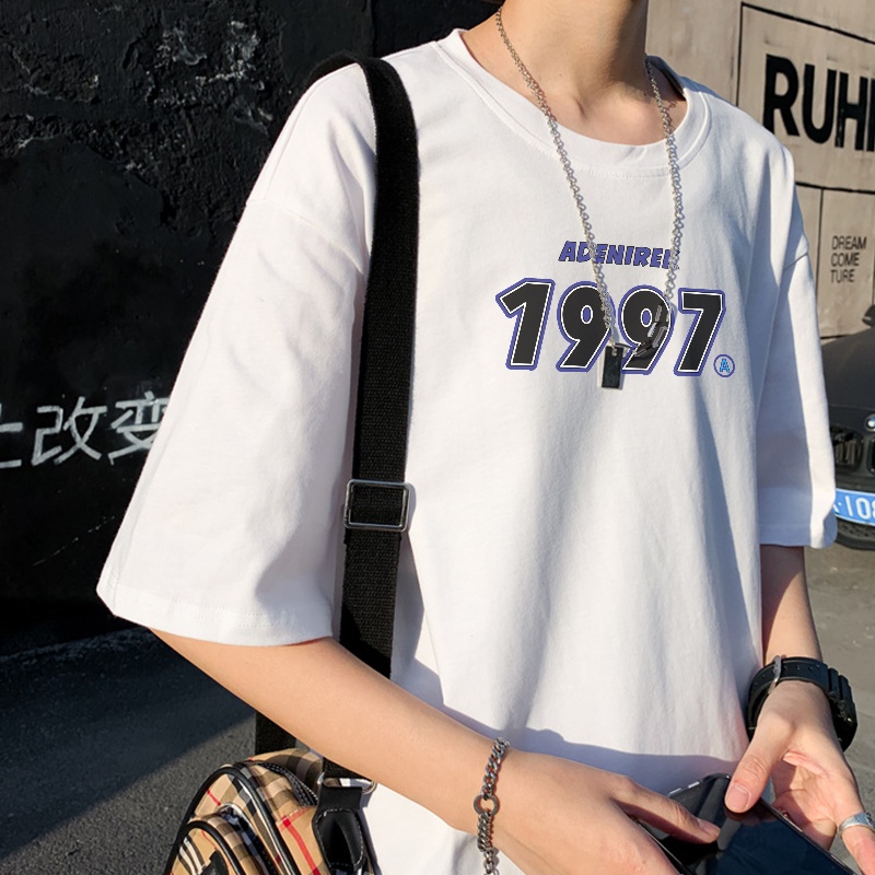 Áo phông nam nữ unisex basic tee form rộng cổ tròn cotton oversize trắng đen ulzzang giá rẻ in cool ngầu 1997 Sammy96