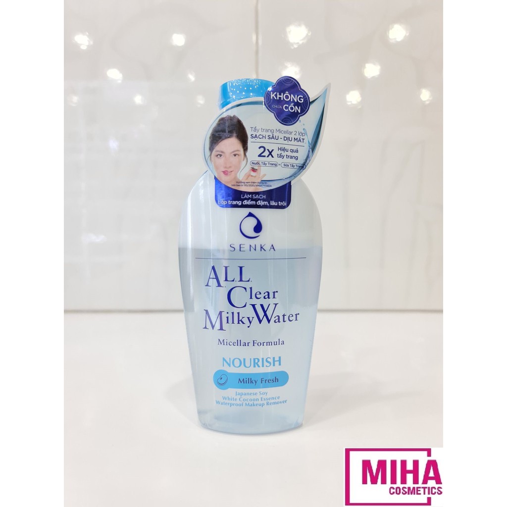 Nước Tẩy Trang 2 Lớp Sạch Sâu Và Dịu Mát SENKA All Clear Milky Water Nourish 230ml Nhật Bản